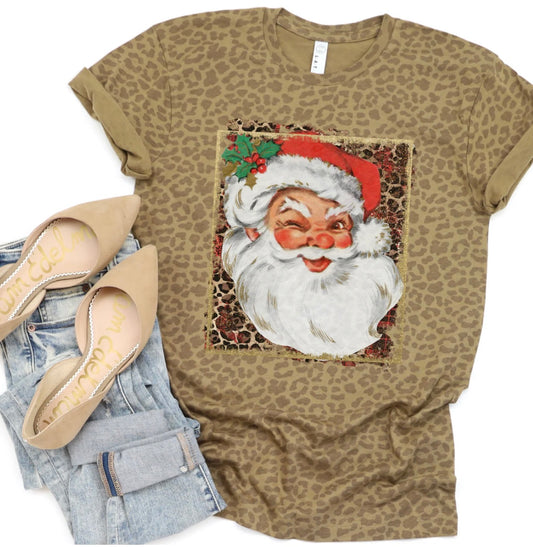 Winky Santa Vintage Leopard Tee