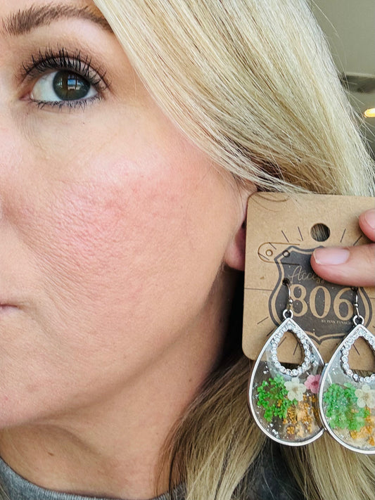 Pressed Flower Earrings