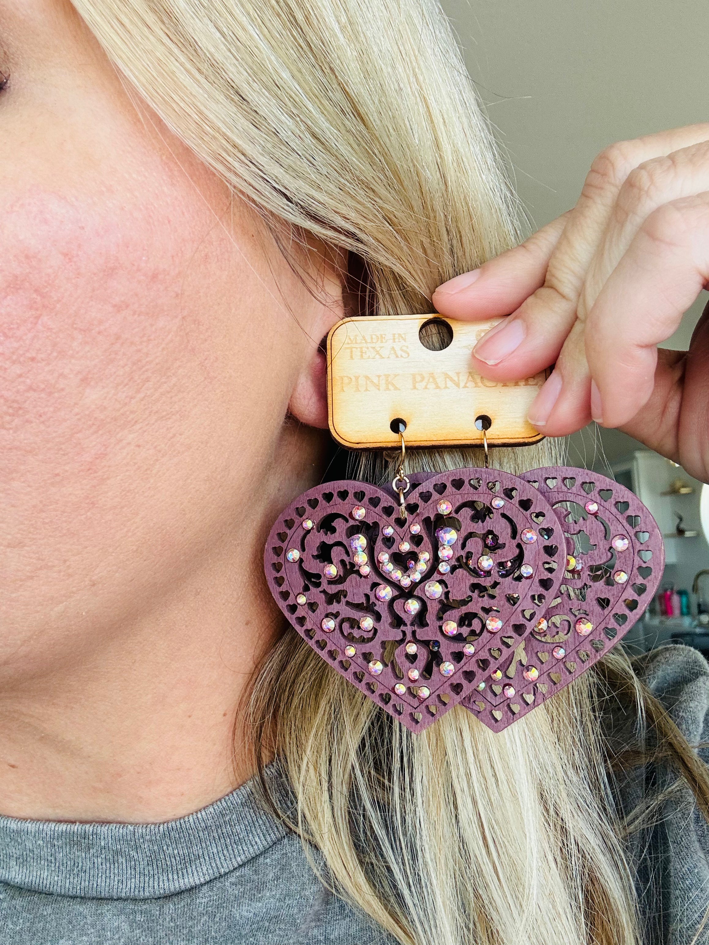 Wooden Heart Earrings – Kennedi James Boutique Wooden Heart Earrings – Kennedi James Boutique