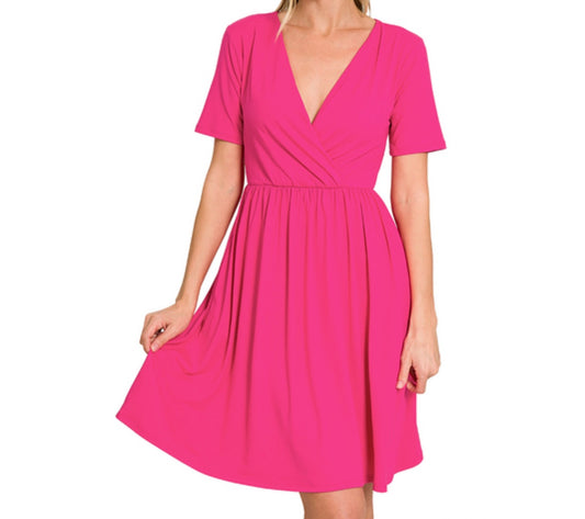 The Avery Dress - Fuchsia