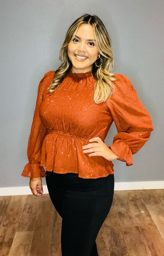 Glitter & Rust Balloon Top