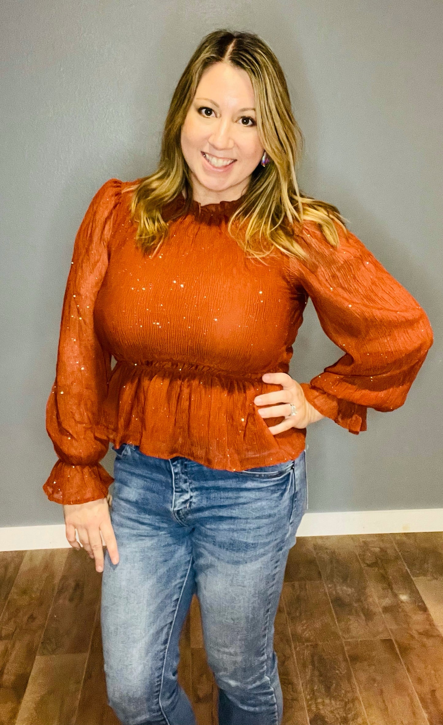 Glitter & Rust Balloon Top