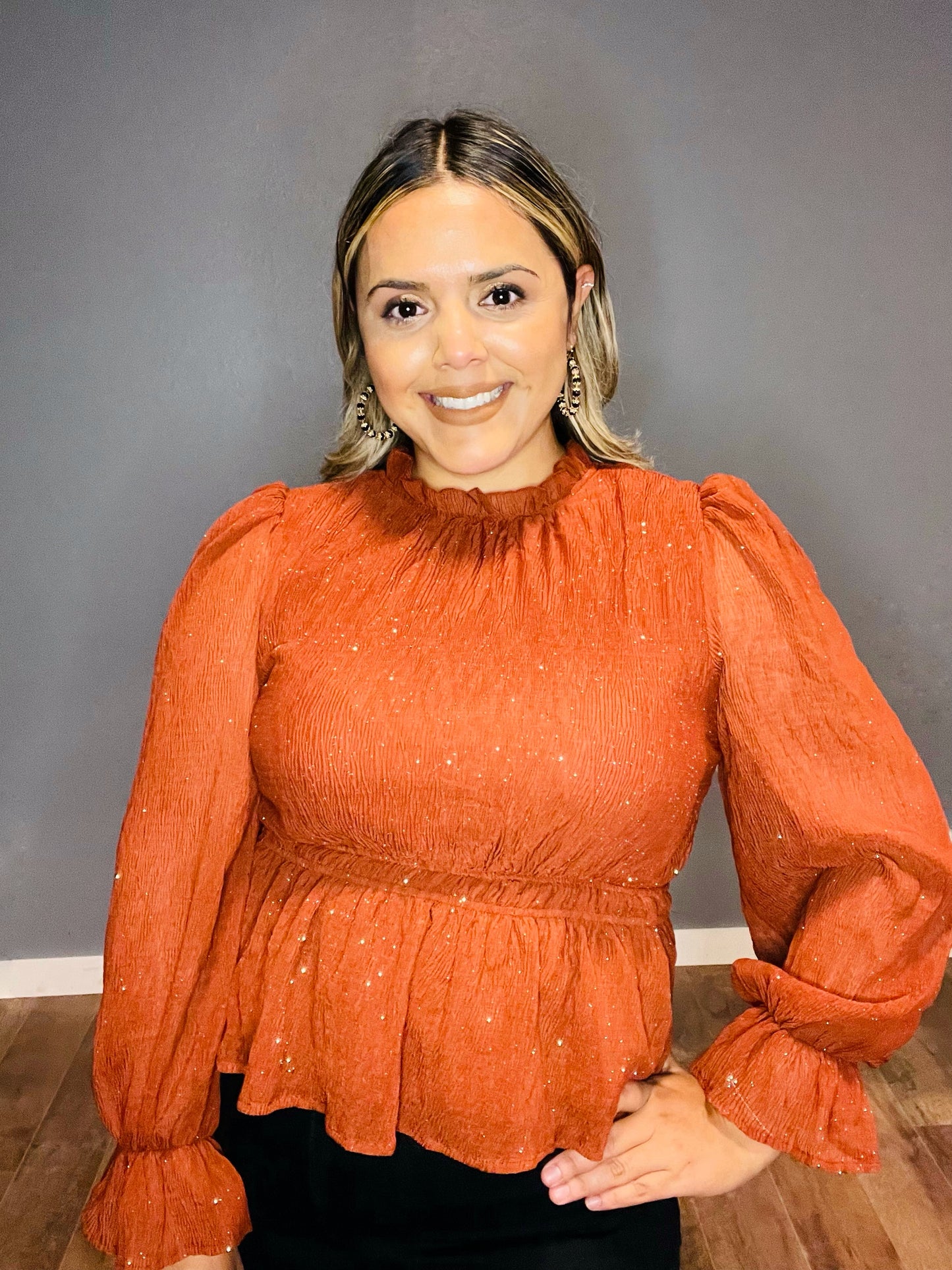 Glitter & Rust Balloon Top