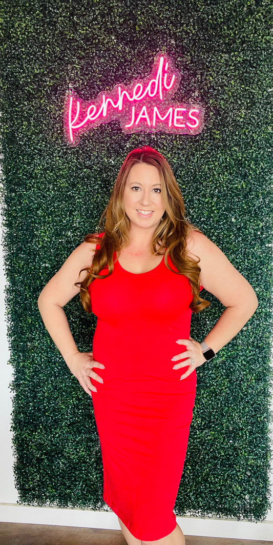 I See Red Bodycon Midi Dress