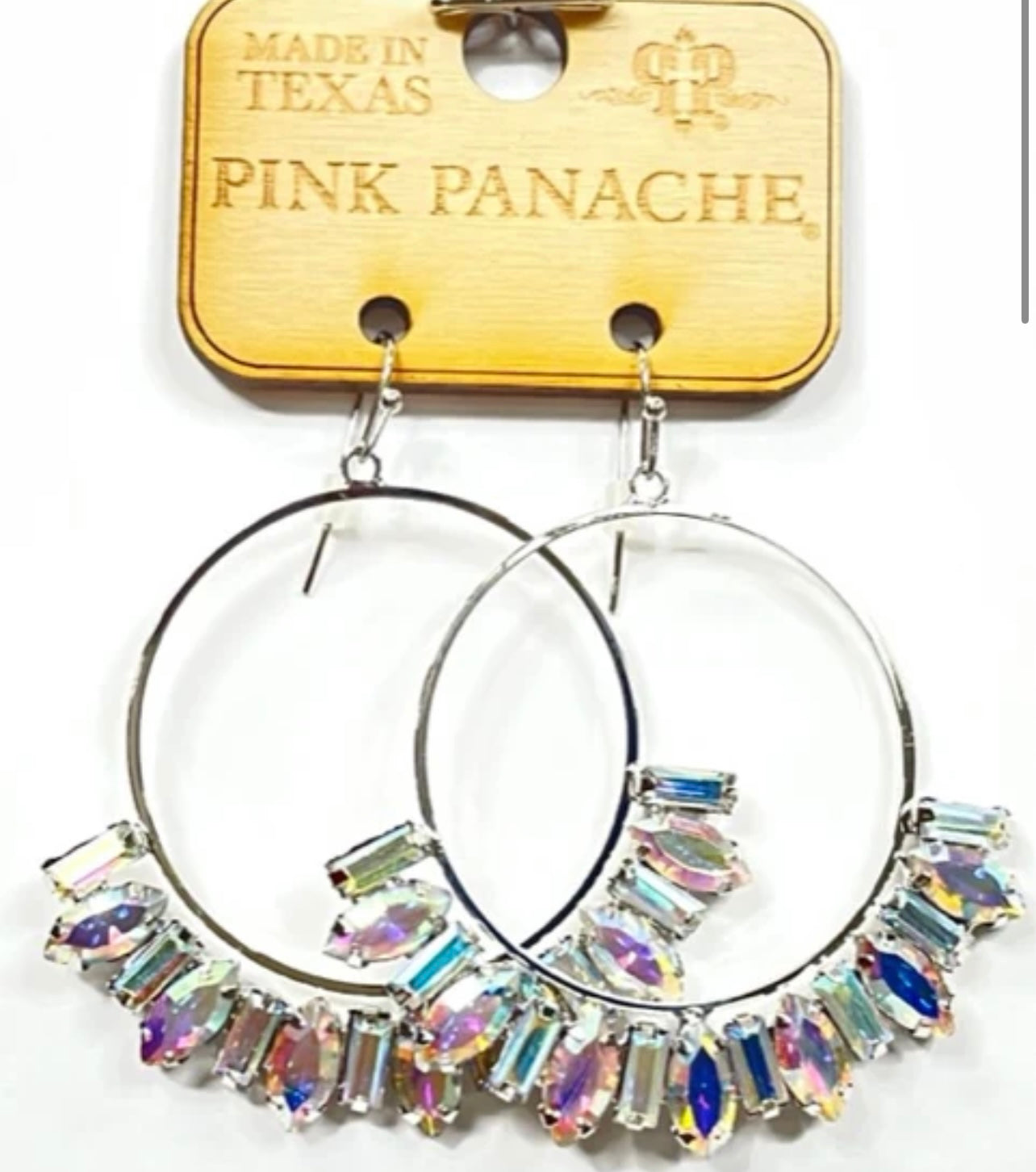 Hooped Baguette Earrings that truly sparkle and steal the show! Instant eye catchers that will instantly become your go to earrings. Lightweight and easy to wear all day!  Features:  Circle earrings with baguette rhinestones Gold/Champagne or Clear/Silver