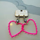 Bright Pink Heart Earrings