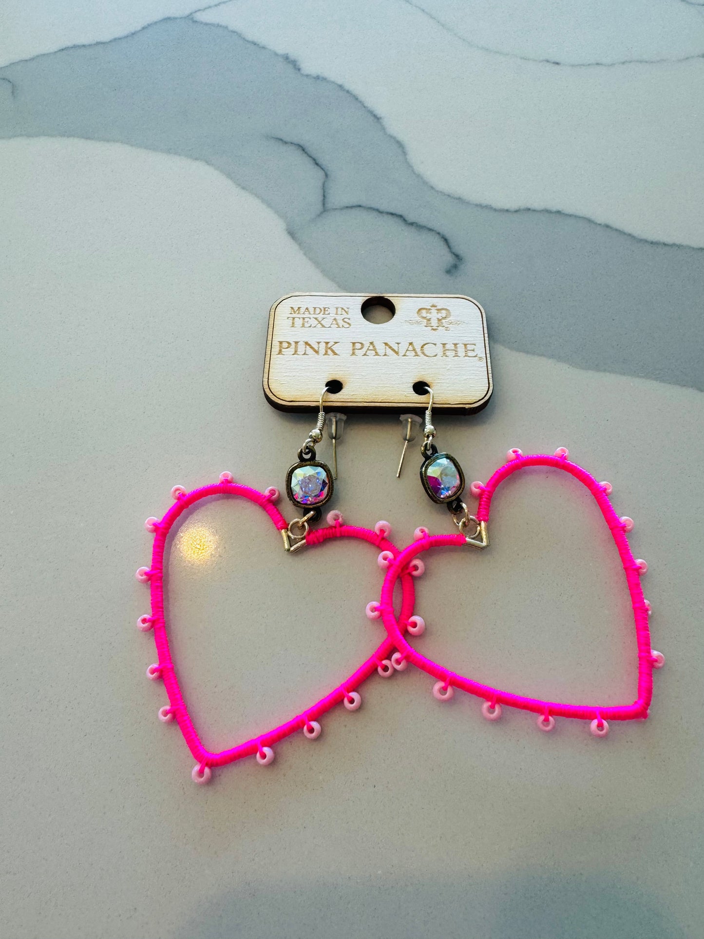 Bright Pink Heart Earrings