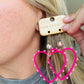 Bright Pink Heart Earrings