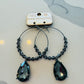 Black Diamond Hoop Earrings