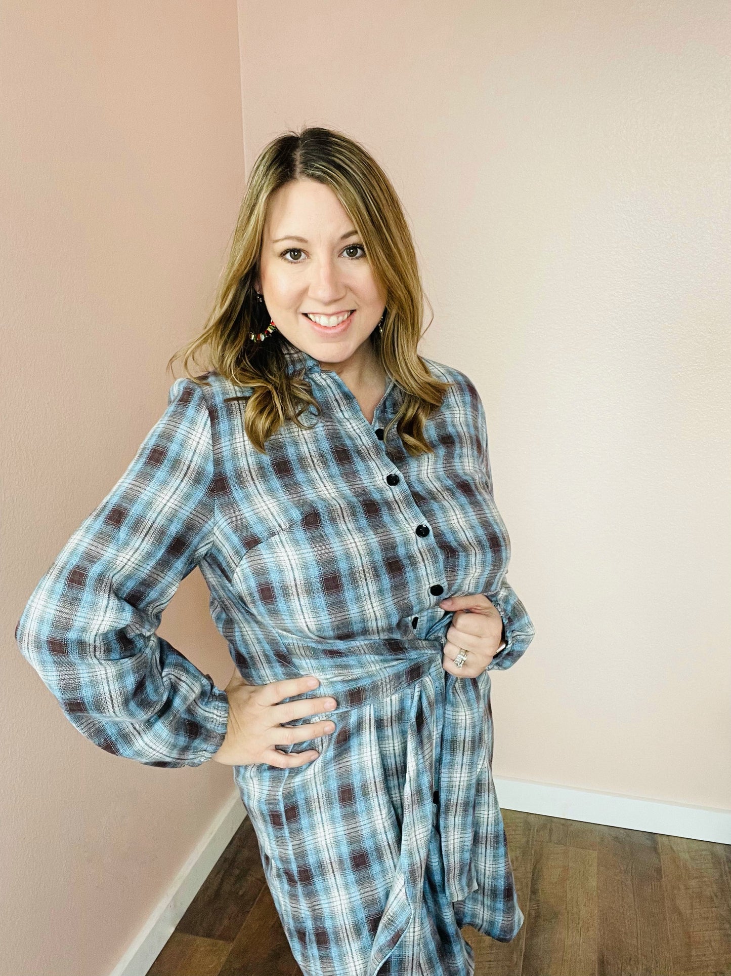 Beth Plaid Wrap Dress