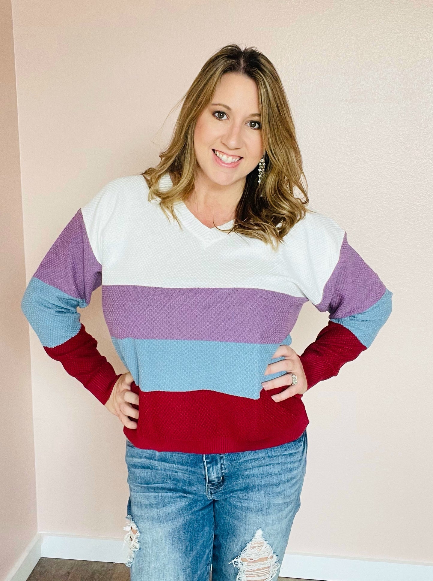 Savannah Colorblock Slouchy Sweater