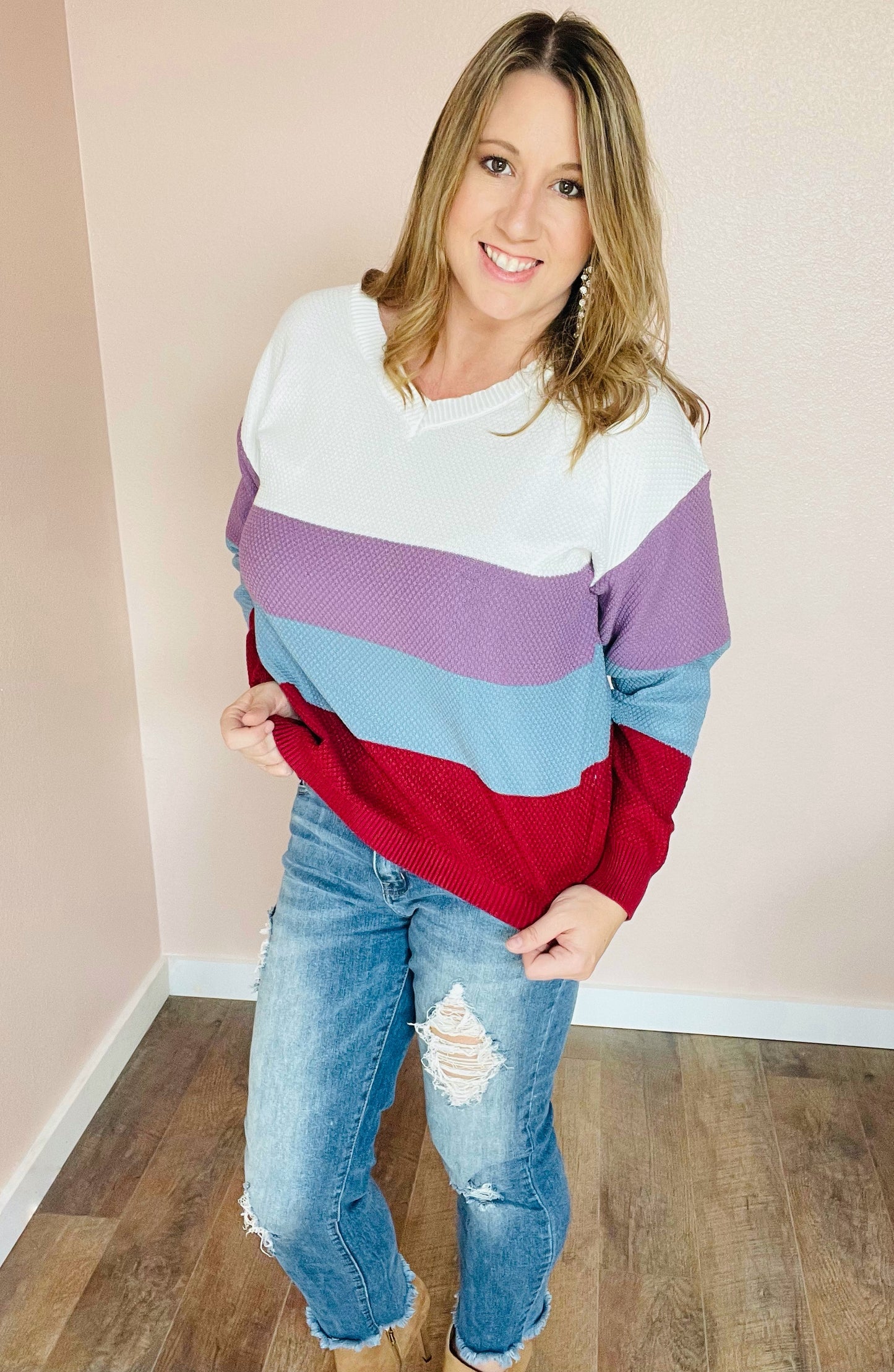 Savannah Colorblock Slouchy Sweater