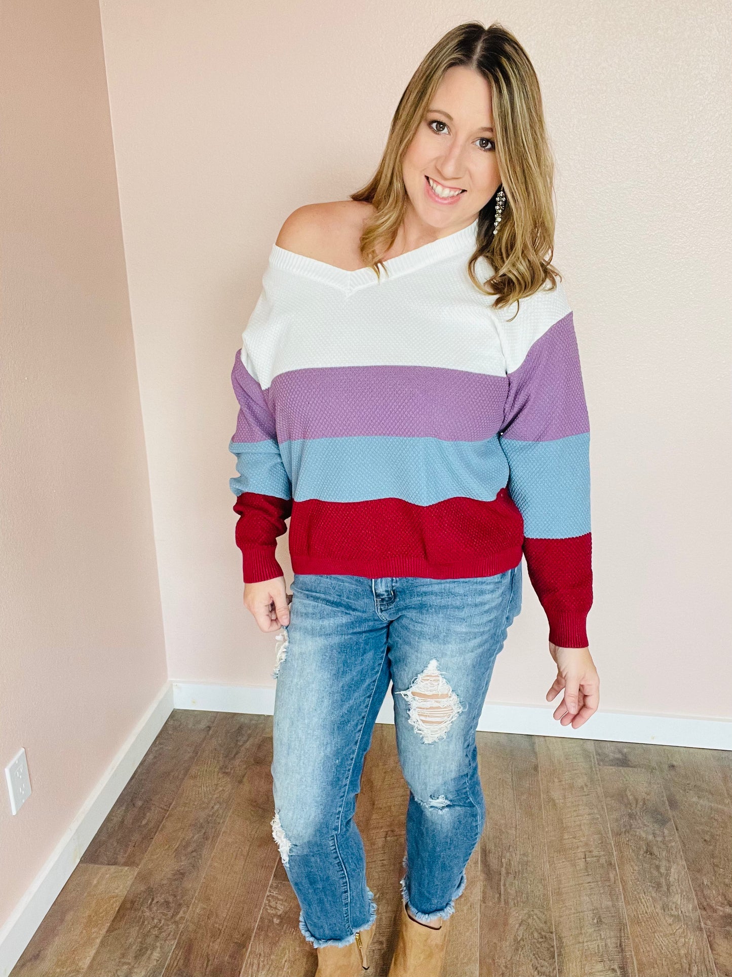 Savannah Colorblock Slouchy Sweater