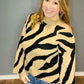 LeeAnn Zebra Cut Shoulder Sweater