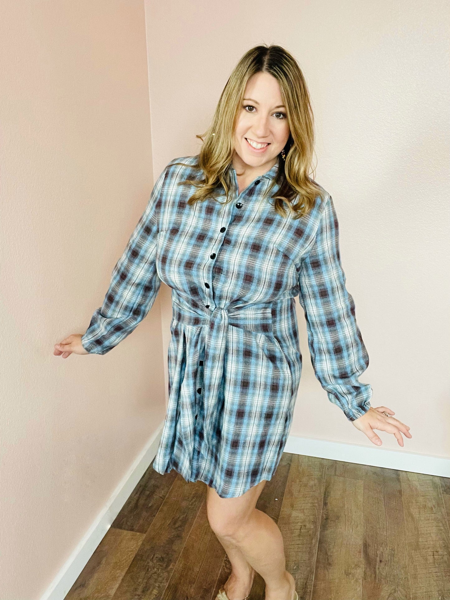 Beth Plaid Wrap Dress