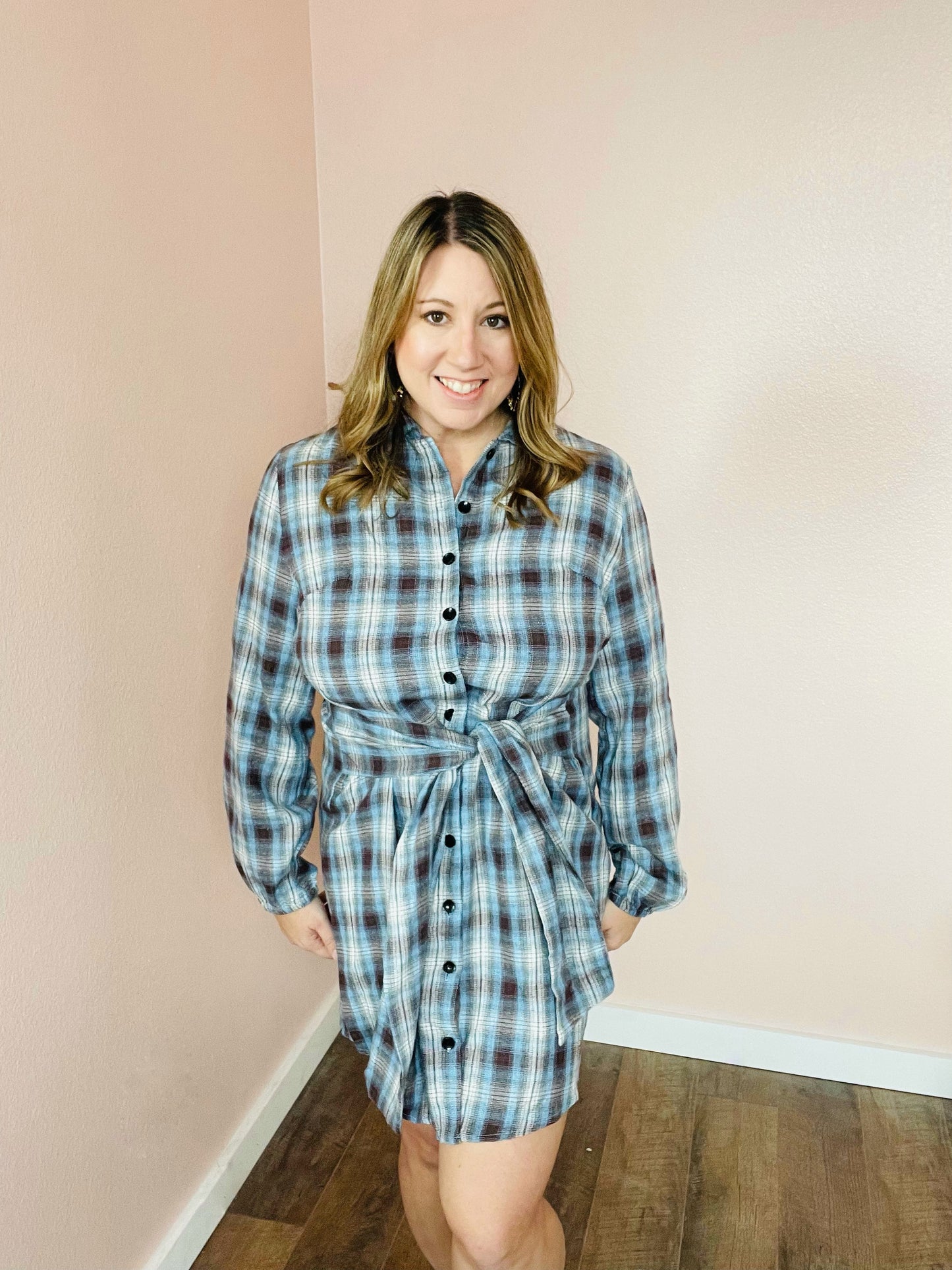 Beth Plaid Wrap Dress